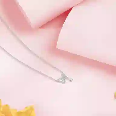 【纯银999】 六桂福珠宝 星光蝴蝶 小众设计经典百搭学生日常简约高级感精致轻奢极简约会通勤温柔气质可调节锁骨链#好运 足银 项链 女款