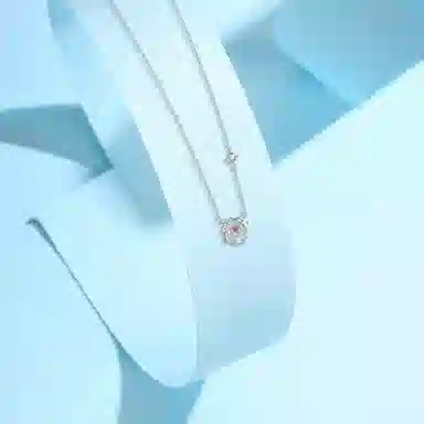 【纯银999】 六桂福珠宝 跳动的心 小众设计经典百搭学生日常简约高级感精致轻奢转运约会通勤温柔气质可调节锁骨链 足银 项链 女款