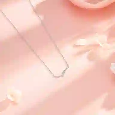 【纯银999 | 星月系列】 六桂福珠宝 小众设计经典百搭高级感简约精致轻奢通勤极简约会温柔气质可调节锁骨链 足银 项链 女款