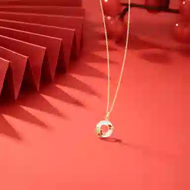 【纯银999 | 锦鲤平安扣】 六桂福珠宝 经典百搭小众设计高级感学生日常简约精致轻奢通勤极简约会温柔气质可调节锁骨链#好运 足银 项链 女款