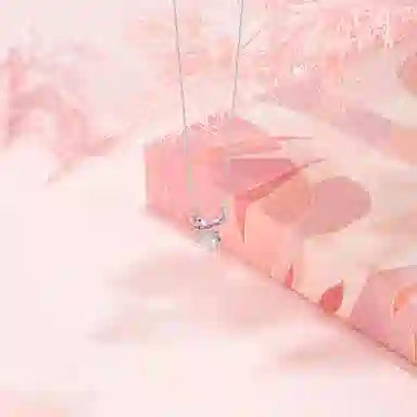 六桂福珠宝 蝴蝶结 小众设计经典百搭高级感精致简约学生日常时尚轻奢约会通勤温柔气质可调节锁骨链#好运 足银 项链 女款