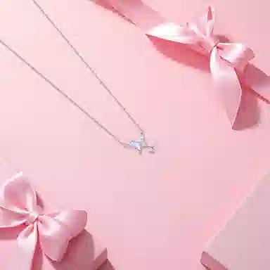 【纯银999 | 星光蝴蝶】 六桂福珠宝 小众设计经典百搭学生日常高级感简约精致平安轻奢通勤约会温柔气质可调节锁骨链#好运 足银 项链 女款