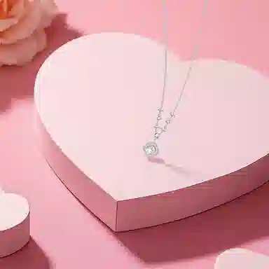 【纯银999 | 方糖】 六桂福珠宝 小众设计经典百搭学生日常高级感简约精致平安轻奢通勤约会温柔气质可调节锁骨链 足银 项链 女款