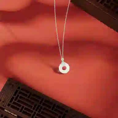 【纯银999】 六桂福珠宝 平安扣 小众设计经典百搭日常简约高级感精致轻奢极简通勤温柔气质可调节锁骨链#好运 足银 项链 女款