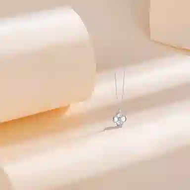 【纯银999】 六桂福珠宝 幸运四叶草 小众设计经典百搭日常简约高级感精致轻奢极简通勤温柔气质 足银 项链 女款