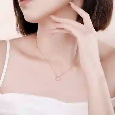 【纯银999】 六桂福珠宝 四叶草 经典百搭小众设计高级感学生日常精致简约轻奢转运约会通勤温柔气质可调节锁骨链 足银 项链  女款