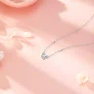 【纯银999】 六桂福珠宝 蝴蝶 小众设计百搭经典高级感学生日常精致简约时尚轻奢约会通勤温柔气质可调节锁骨链#好运 足银 项链 女款