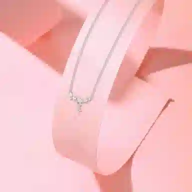 【S925银】 六桂福珠宝 星月系列 小众设计简约经典百搭精致日常高级感轻奢平安通勤温柔气质可调节锁骨链 锆石 项链 女款