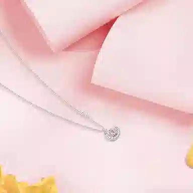 【纯银999】 六桂福珠宝 星月系列 小众设计经典百搭学生日常简约高级感精致轻奢极简通勤温柔气质可调节锁骨链#好运 足银 项链 女款