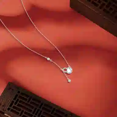 【纯银999】 六桂福珠宝 葫芦 小众设计经典百搭学生日常简约高级感精致轻奢极简通勤温柔气质可调节锁骨链#好运 足银 项链 女款