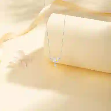 【S925银】 六桂福珠宝 星月系列 小众设计经典百搭精致简约学生日常高级感轻奢通勤转运约会温柔气质可调节锁骨链 锆石 项链 女款