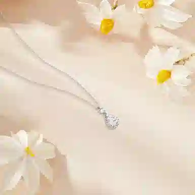 【纯银999 | 海洋之心】 六桂福珠宝 小众设计经典百搭学生日常简约高级感精致轻奢极简通勤约会温柔气质可调节锁骨链 足银 项链 女款