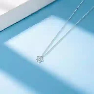 【纯银999 | 星星】 六桂福珠宝 小众设计经典百搭高级感日常简约精致轻奢通勤极简温柔气质可调节锁骨链 足银 项链 女款