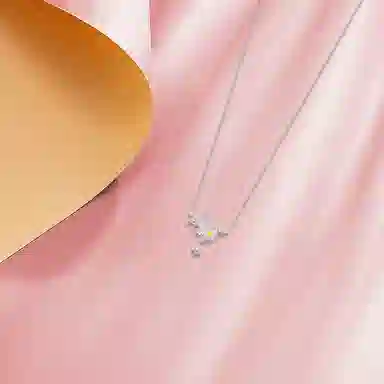 【S925银】 六桂福珠宝 星月系列 小众设计经典百搭精致简约学生日常高级感轻奢通勤转运约会温柔气质可调节锁骨链 锆石 项链 女款