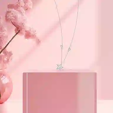 【纯银999】 六桂福珠宝 星光闪耀 小众设计经典百搭学生日常高级感简约精致轻奢转运约会通勤温柔气质可调节 足银 项链 女款