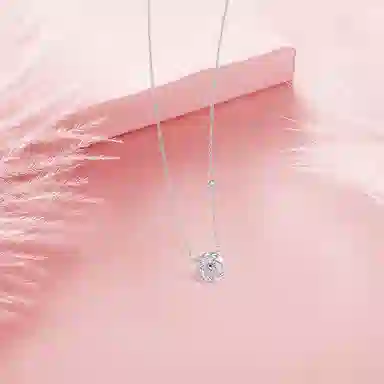 【纯银999】 六桂福珠宝 星月系列 小众设计经典百搭高级感学生日常精致简约轻奢转运约会通勤温柔气质可调节锁骨链#好运 足银  项链 女款