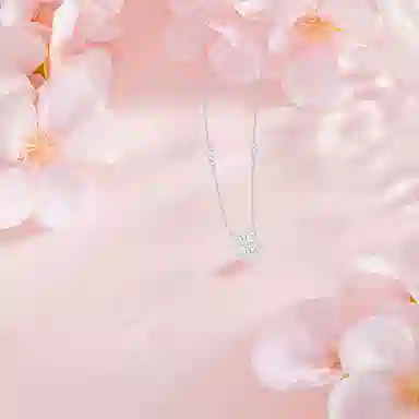 【纯银999 | 幸运四叶草】 六桂福珠宝 小众设计经典百搭高级感学生日常简约精致轻奢通勤极简约会温柔气质可调节锁骨链 足银 项链 女款