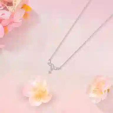 【S925银】 六桂福珠宝 星月系列 小众设计简约经典百搭精致日常高级感轻奢平安通勤温柔气质可调节锁骨链 锆石 项链 女款