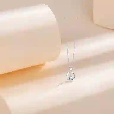 【纯银999】 六桂福珠宝 莫比乌斯 设计小众经典百搭高级感学生日常精致简约时尚轻奢约会通勤温柔气质可调节锁骨链 足银 项链 女款