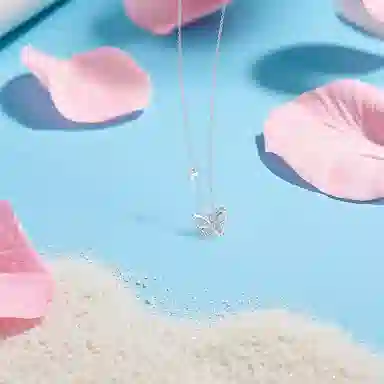 【纯银999】 六桂福珠宝 蝴蝶 经典百搭小众设计高级感学生日常精致简约轻奢转运约会通勤温柔气质可调节锁骨链#好运 足银  项链 女款