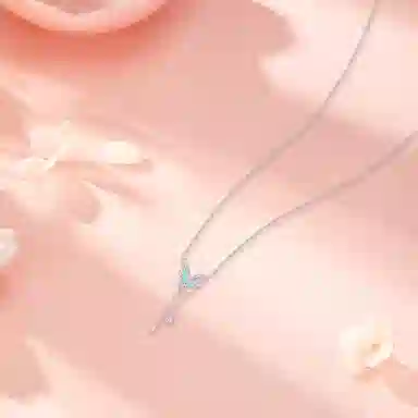 【纯银999】 六桂福珠宝 星光蝴蝶 小众设计百搭经典高级感学生日常精致简约轻奢转运约会通勤温柔气质可调节锁骨链#好运 足银 项链  女款