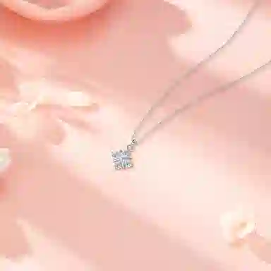 【纯银999】 六桂福珠宝 四叶草 小众设计经典百搭高级感精致简约学生日常时尚轻奢约会通勤温柔气质可调节锁骨链 足银 项链 女款