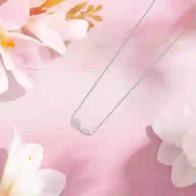 【S925银】 六桂福珠宝 莫比乌斯小众设计简约经典百搭精致日常高级感轻奢平安通勤温柔气质可调节锁骨链 锆石 项链 女款