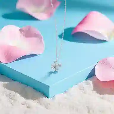 【纯银999 | 四叶草】 六桂福珠宝 经典百搭小众设计轻奢高级感日常精致简约通勤极简约会温柔气质可调节锁骨链 足银 项链 女款