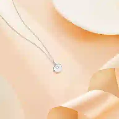 【纯银999】 六桂福珠宝 转运福牌 经典百搭小众设计轻奢精致高级感简约时尚学生日常通勤约会温柔气质可调节锁骨链 足银 项链 女款