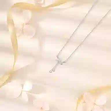 【纯银999 | 蝴蝶结】 六桂福珠宝 小众设计经典百搭日常高级感简约平安精致轻奢通勤约会温柔气质可调节锁骨链#好运 足银 项链 女款