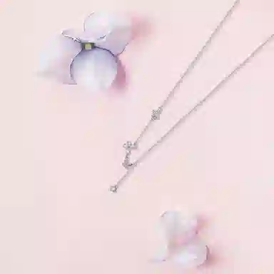 【纯银999 | 星光蝴蝶】 六桂福珠宝 经典百搭小众设计极简轻奢约会高级感学生日常精致简约通勤温柔气质可调节锁骨链#好运 足银 项链 女款