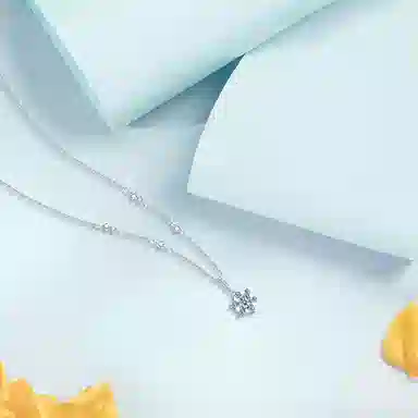 【纯银999】 六桂福珠宝 星光闪耀 小众设计百搭经典高级感日常精致简约轻奢平安约会通勤温柔气质可调节锁骨链 足银 项链 女款