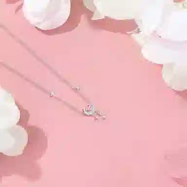 【纯银999 | 星月系列】 六桂福珠宝 经典百搭小众设计轻奢高级感学生日常精致简约通勤极简约会温柔气质可调节锁骨链 足银 项链 女款