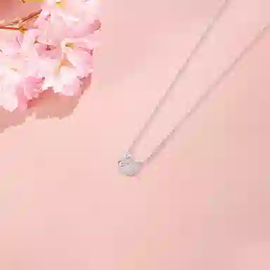 【925银】 六桂福珠宝 天鹅 小众设计经典百搭精致简约学生日常轻奢高级感通勤转运约会温柔气质可调节锁骨链 锆石 项链 女款