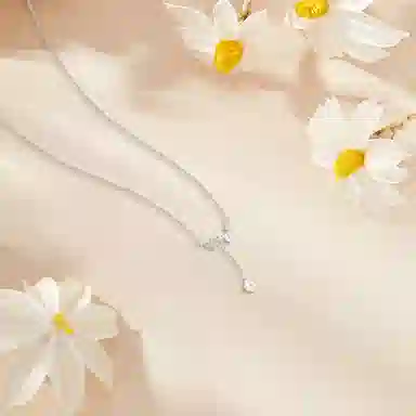 【S925银】 六桂福珠宝 星光闪闪 小众设计经典百搭精致简约学生日常轻奢高级感通勤转运约会温柔气质可调节锁骨链 锆石 项链 女款