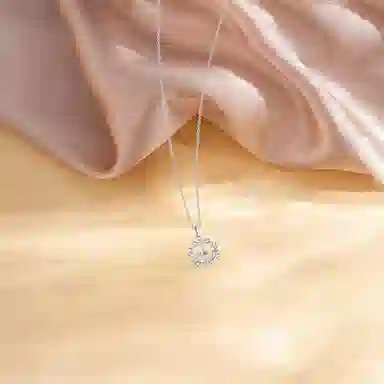 【纯银999】 六桂福珠宝 蝶舞花环 经典百搭小众设计高级感学生日常精致简约轻奢转运约会通勤温柔气质可调节锁骨链 足银 项链 女款