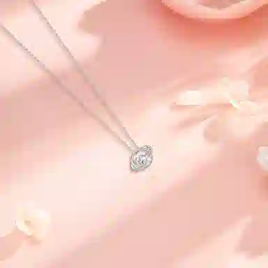 【纯银999 | 星月系列】 六桂福珠宝 经典百搭小众设计极简轻奢高级感学生日常精致简约通勤约会温柔气质可调节锁骨链 足银 项链 女款