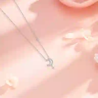 【S925银】 六桂福珠宝 星月系列 小众设计经典百搭学生日常简约精致高级感轻奢通勤极简约会温柔气质可调节锁骨链 锆石 项链 女款