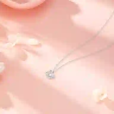 【纯银999】 六桂福珠宝 鲸梦入海 小众设计经典百搭高级感学生日常精致简约轻奢转运约会通勤温柔气质可调节锁骨链 足银 项链 女款