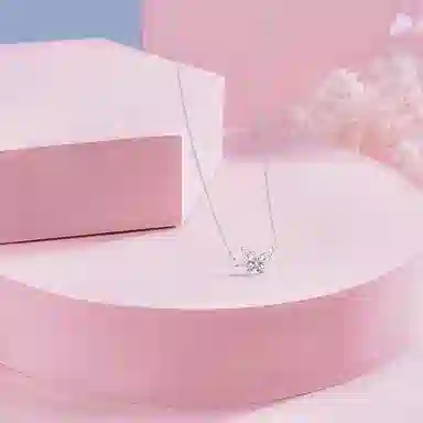 【纯银999】 六桂福珠宝 蝴蝶 经典百搭小众设计学生日常高级感简约精致轻奢转运约会通勤温柔气质可调节锁骨链#好运 足银 项链 女款