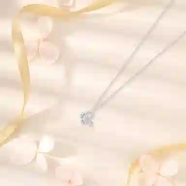 【纯银999 | 星光蝴蝶结】 六桂福珠宝 经典百搭小众设计高级感学生日常简约精致轻奢通勤极简约会温柔气质可调节锁骨链#好运 足银 项链 女款