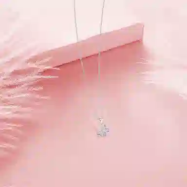 【纯银999】 六桂福珠宝 闪耀蝴蝶 小众设计经典百搭学生日常高级感简约精致轻奢转运约会通勤温柔气质可调节锁骨链#好运 足银 项链 女款