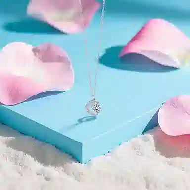 【纯银999】 六桂福珠宝 星月系列 经典百搭小众设计精致高级感简约学生日常时尚通勤轻奢约会温柔气质可调节锁骨链#好运 足银 项链 女款