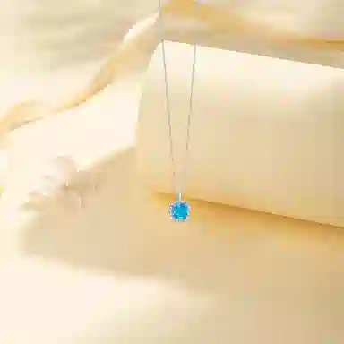 【纯银999】 六桂福珠宝 海洋之心 小众设计经典百搭学生日常简约高级感精致轻奢极简通勤温柔气质可调节锁骨链 足银 项链 女款