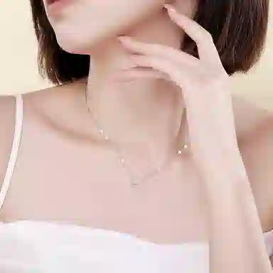 【纯银999 | 爱心】 六桂福珠宝 经典百搭小众设计高级感学生日常简约精致轻奢通勤极简约会温柔气质可调节锁骨链 足银 项链 女款