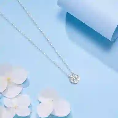 【S925银】 六桂福珠宝 莫比乌斯 小众设计经典百搭精致简约学生日常高级感轻奢通勤转运约会温柔气质可调节锁骨链 锆石 项链 女款