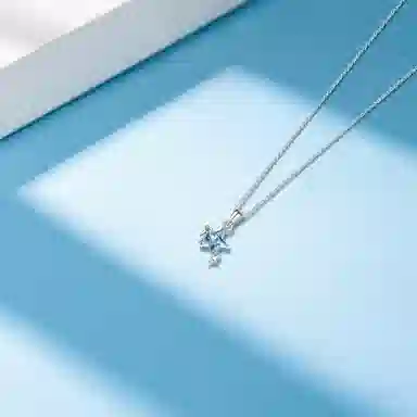 【纯银999】 六桂福珠宝 星星 经典百搭小众设计精致高级感简约时尚轻奢学生日常约会通勤温柔气质可调节锁骨链 足银  项链 女款