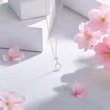 【S925银】 六桂福珠宝 转运福牌 小众设计经典百搭学生日常简约精致高级感轻奢通勤极简约会温柔气质可调节锁骨链 锆石 项链 女款