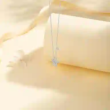 【纯银999】 六桂福珠宝 枫叶 小众设计经典百搭学生日常简约高级感精致轻奢转运约会通勤温柔气质可调节锁骨链 足银 项链 女款