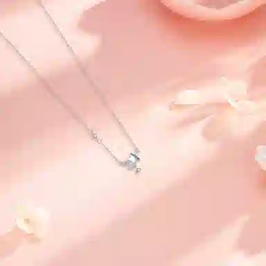 【纯银999】 六桂福珠宝 星月系列 小众设计经典百搭学生日常简约高级感精致轻奢转运约会通勤温柔气质可调节锁骨链#好运 足银 项链 女款